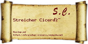 Streicher Ciceró névjegykártya
